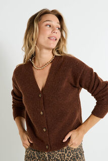Gilet boutonné col V femme