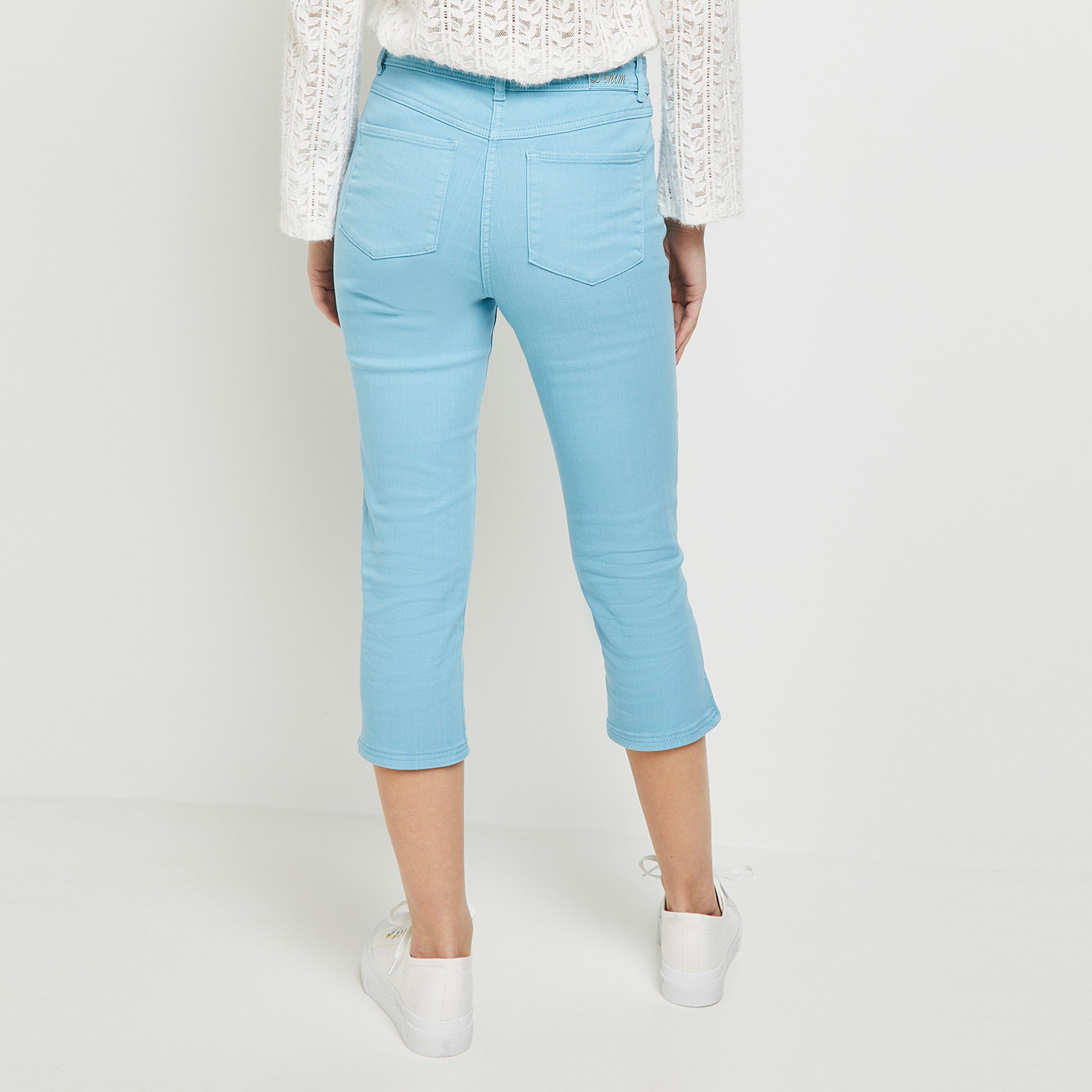 Corsaire jean cheap femme taille haute