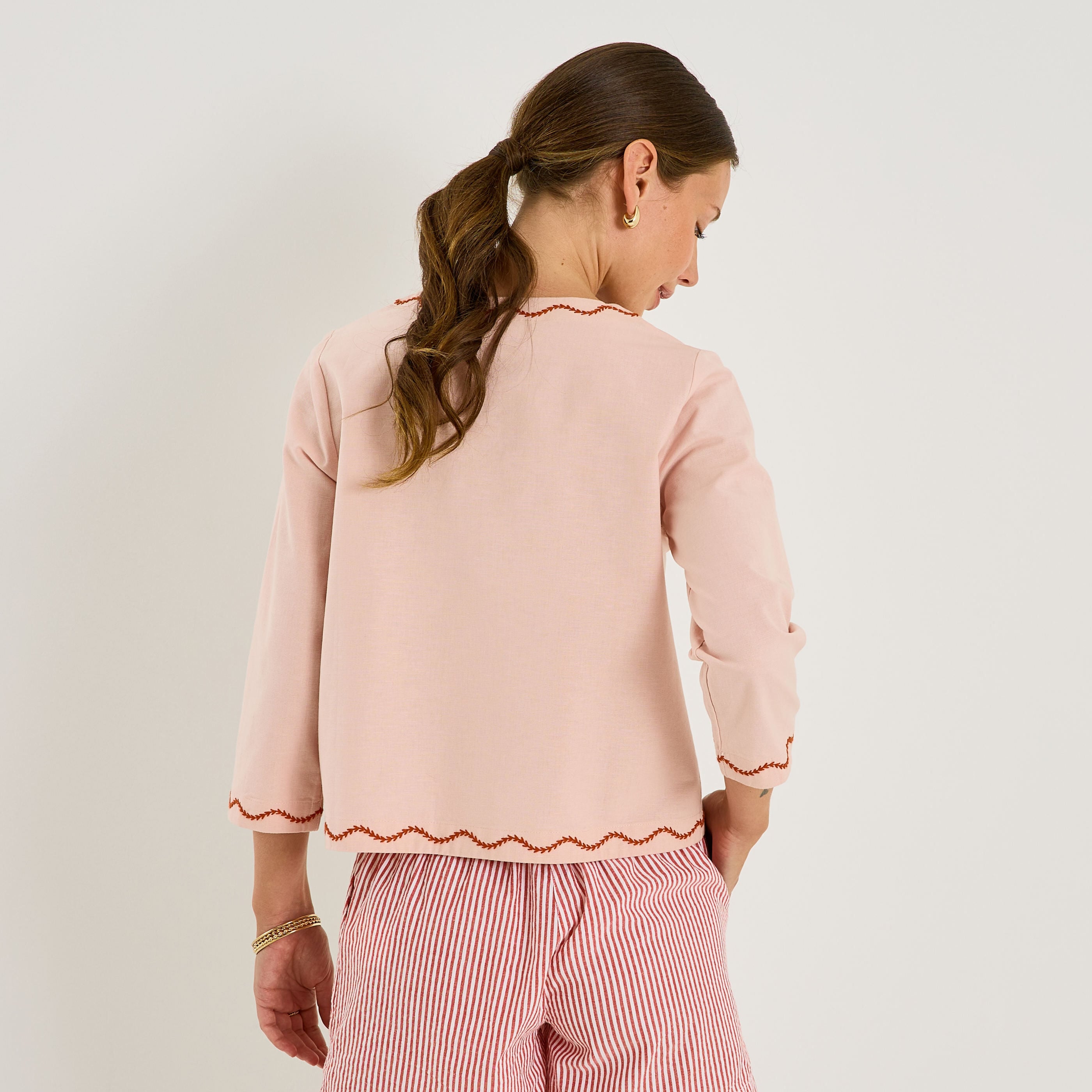 Blouse &agrave; broderies femme