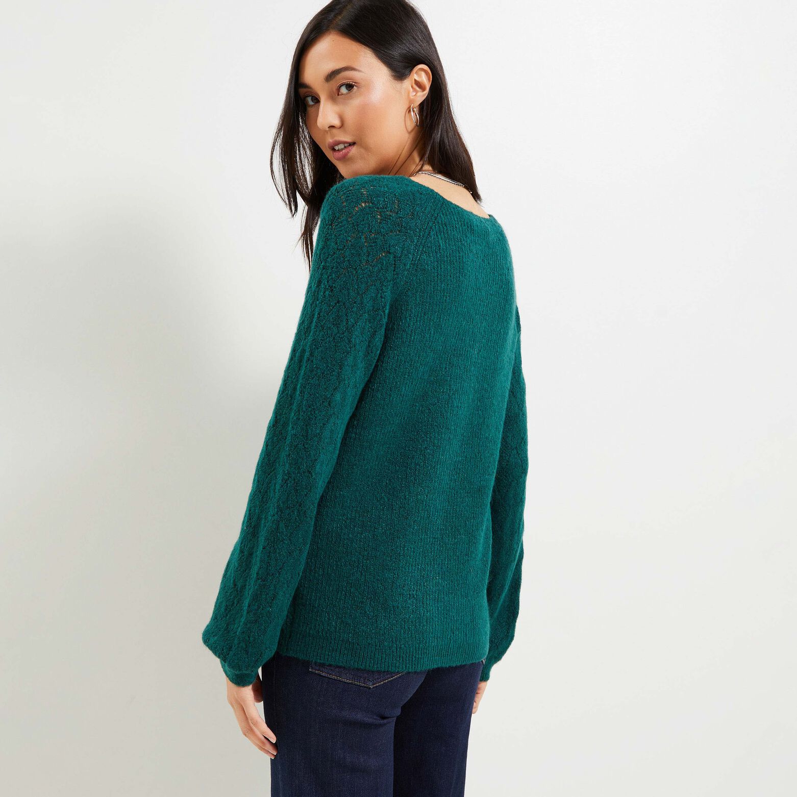 Pull maille ajourée femme