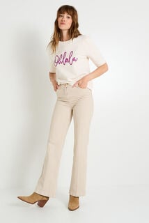 Sweat manches courtes brodé femme