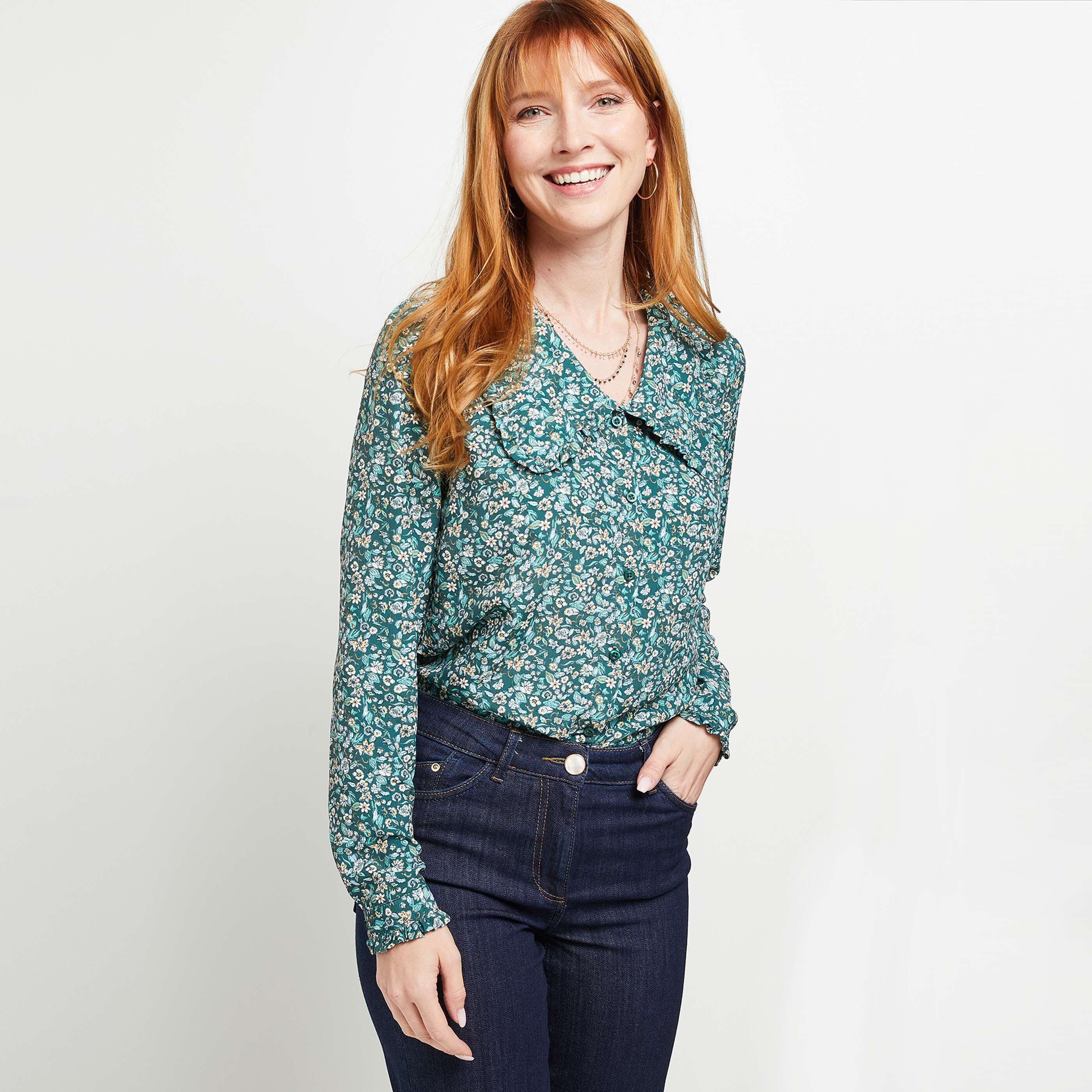 Chemisier col rond femme online