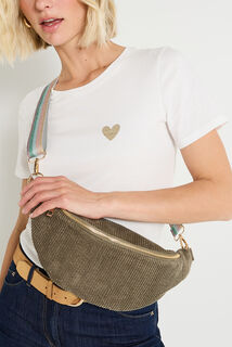 Sac banane uni en velours 