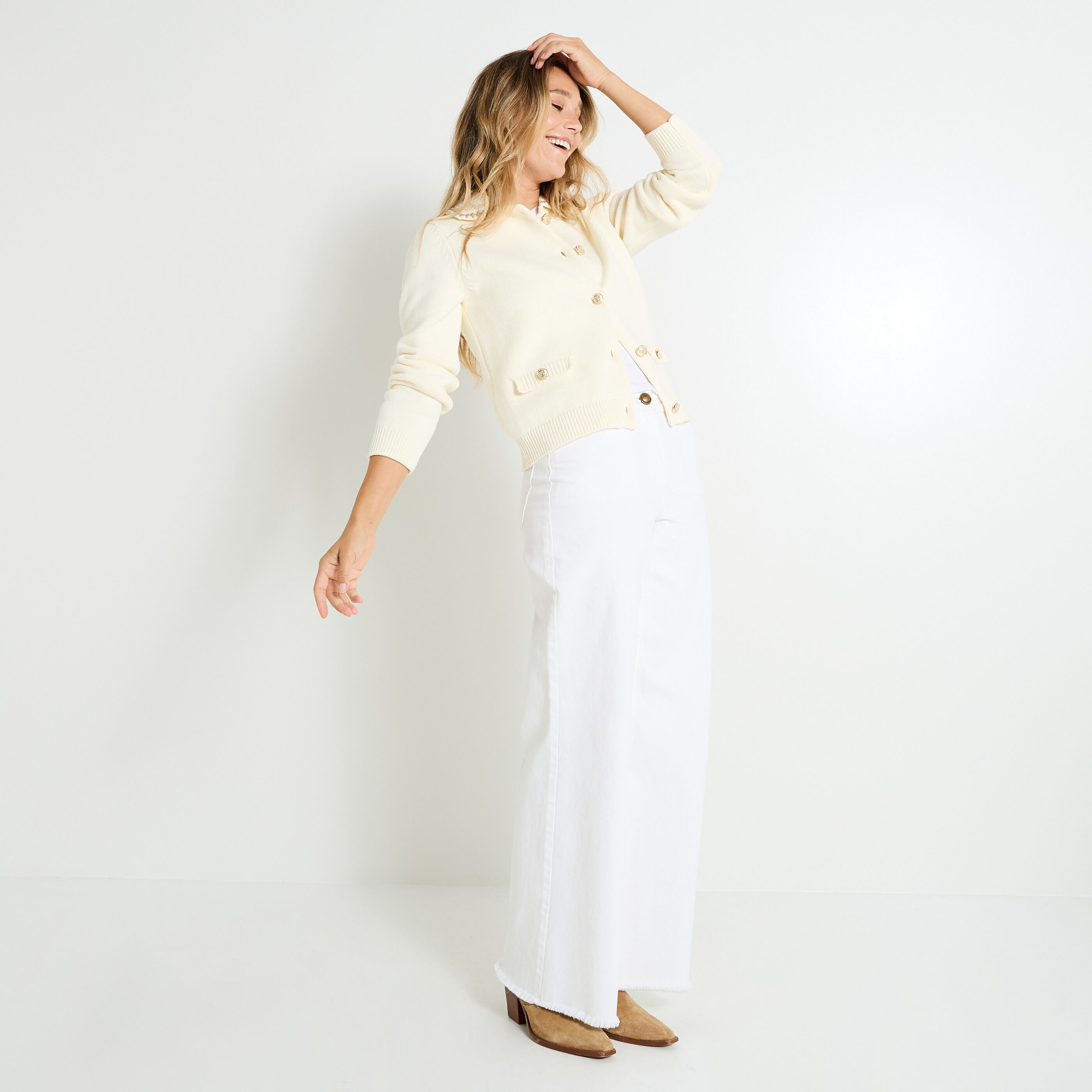 Gilet boutonn&eacute; femme