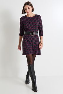 T-shirt jacquard manches 3/4 femme