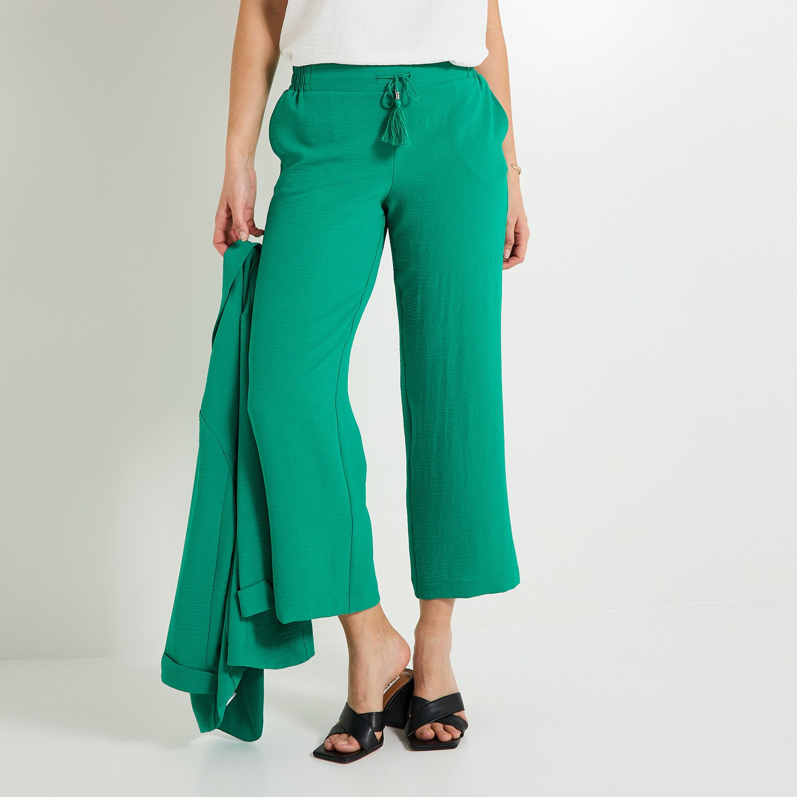 Pantalon large fluide femme