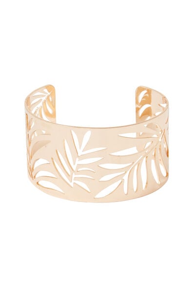 Bracelet manchette feuilles