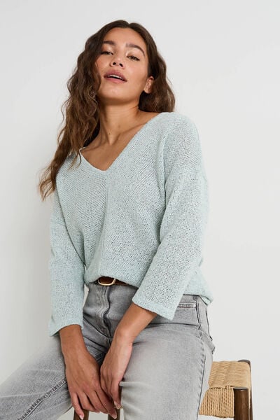 T-shirt en maille pailletée femme