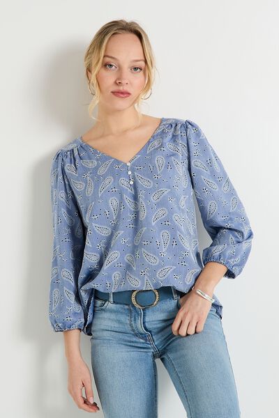 Blouse col V femme