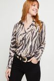T-shirt boutonné zèbre femme