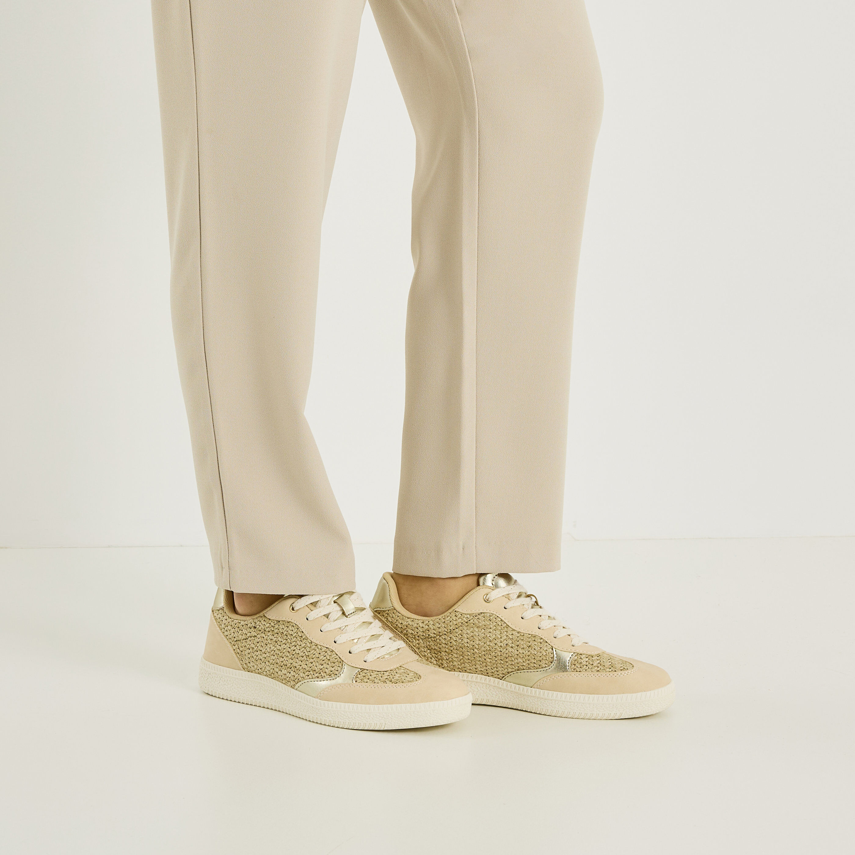 Baskets bi-mati&egrave;re femme