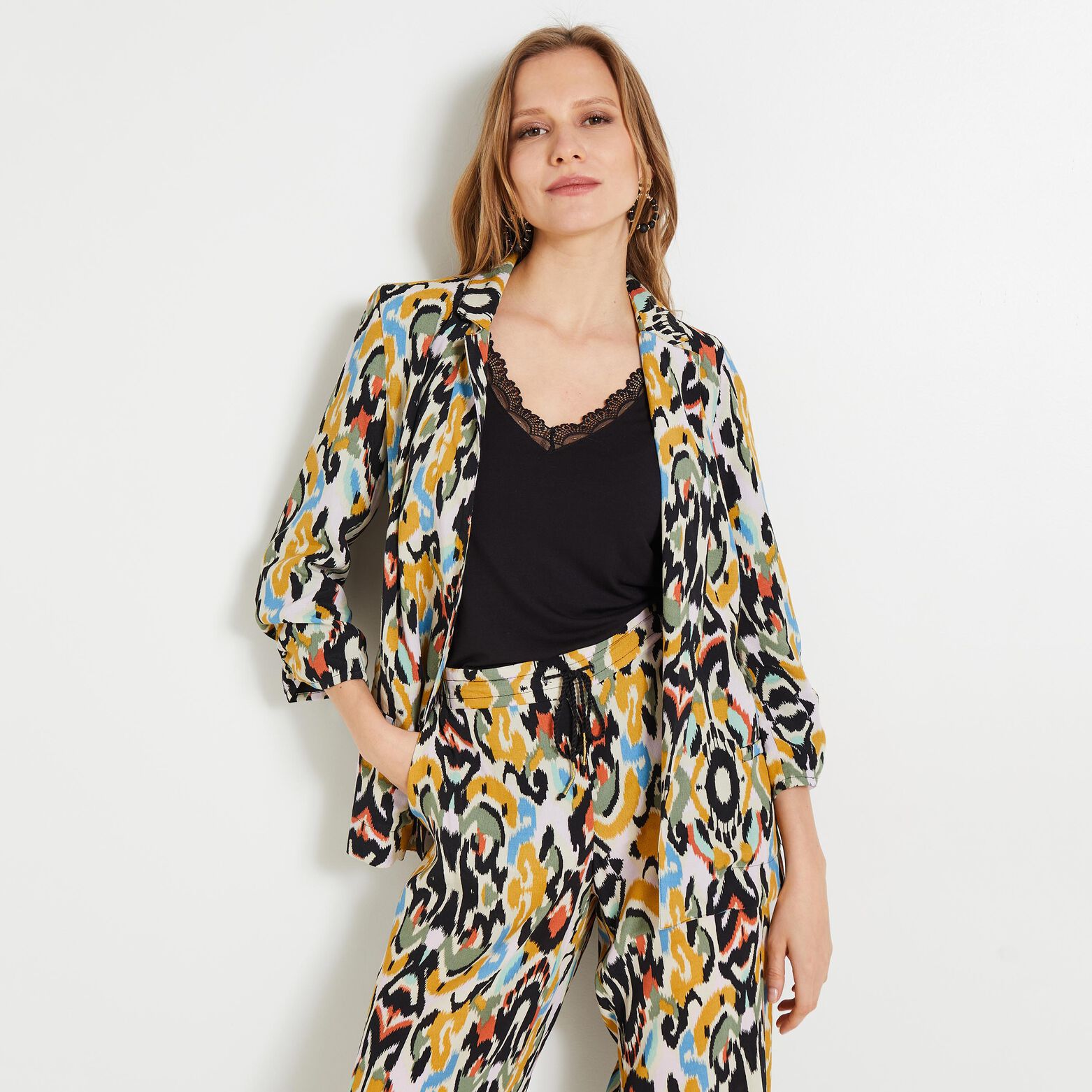Veste fluide imprimée femme