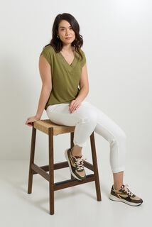 T-shirt col V femme