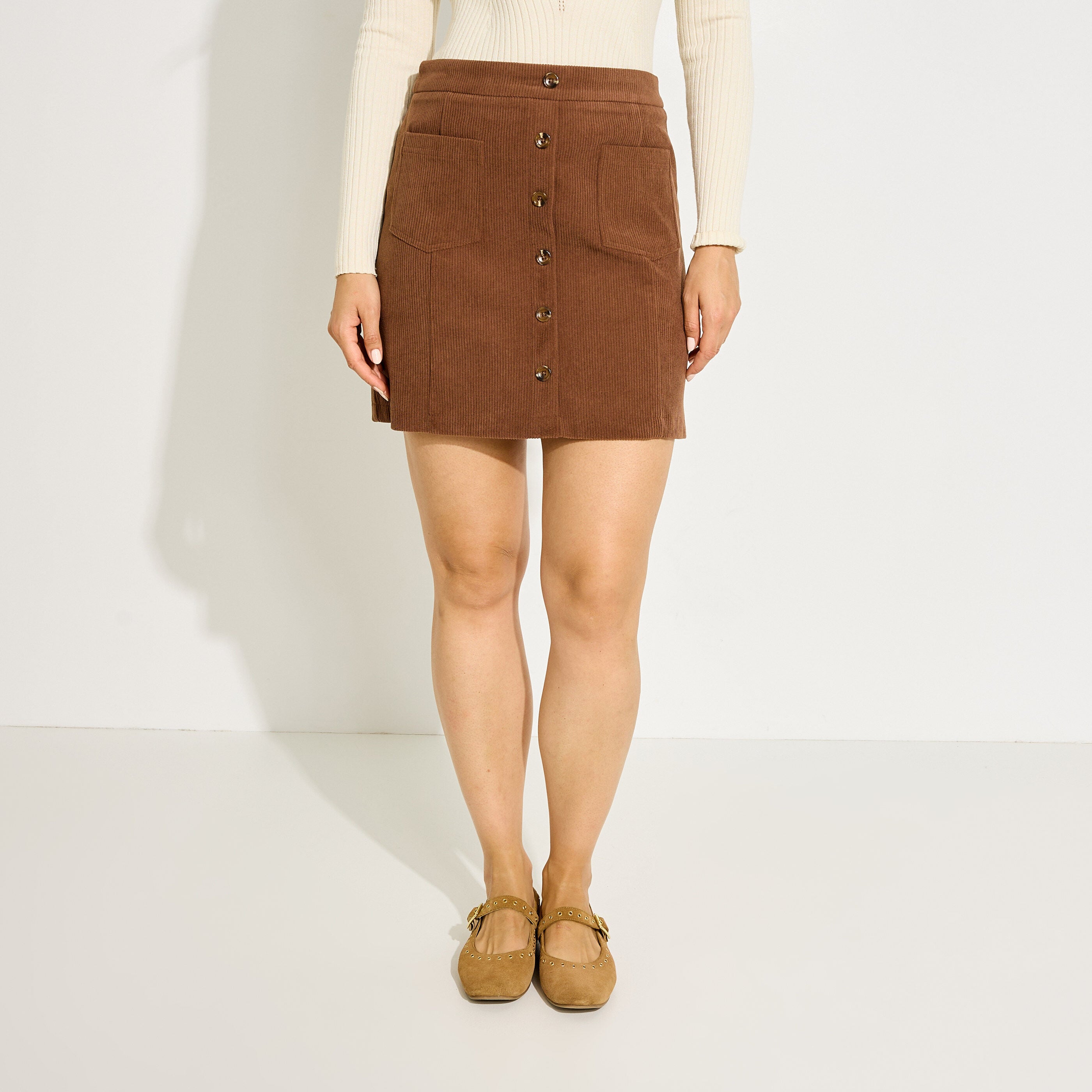 Jupe courte en velours femme