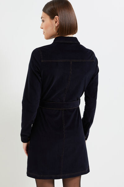 Robe velours zippée femme