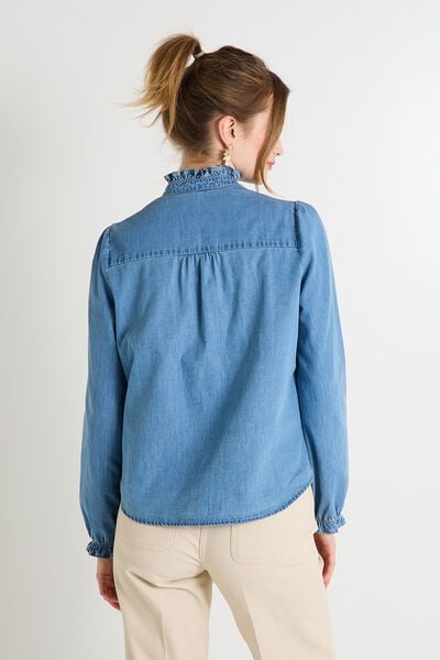 Chemise en jean à col montant femme