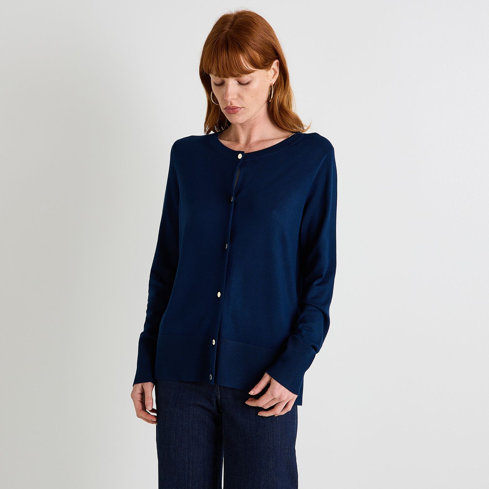 Gilet col rond femme