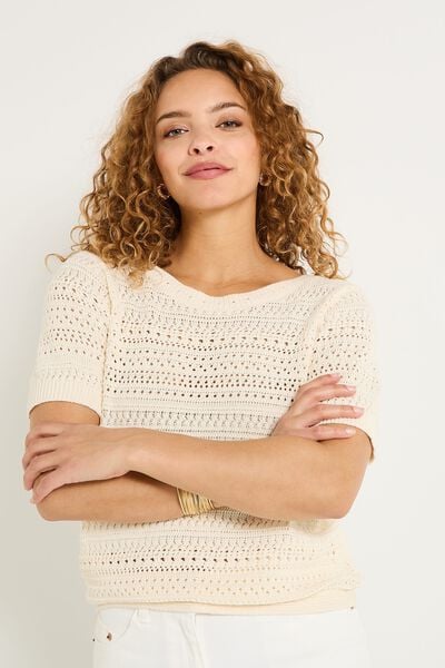 Pull en crochet femme