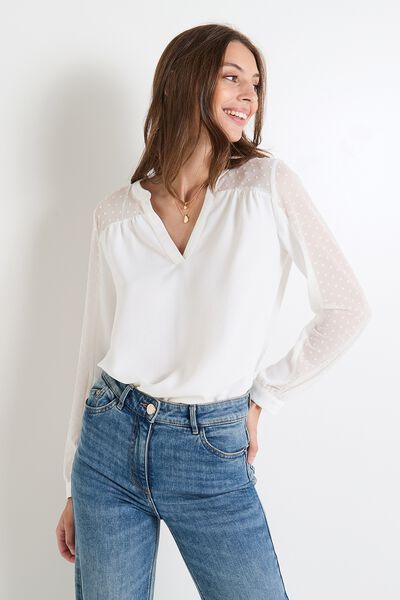 Blouse col V femme