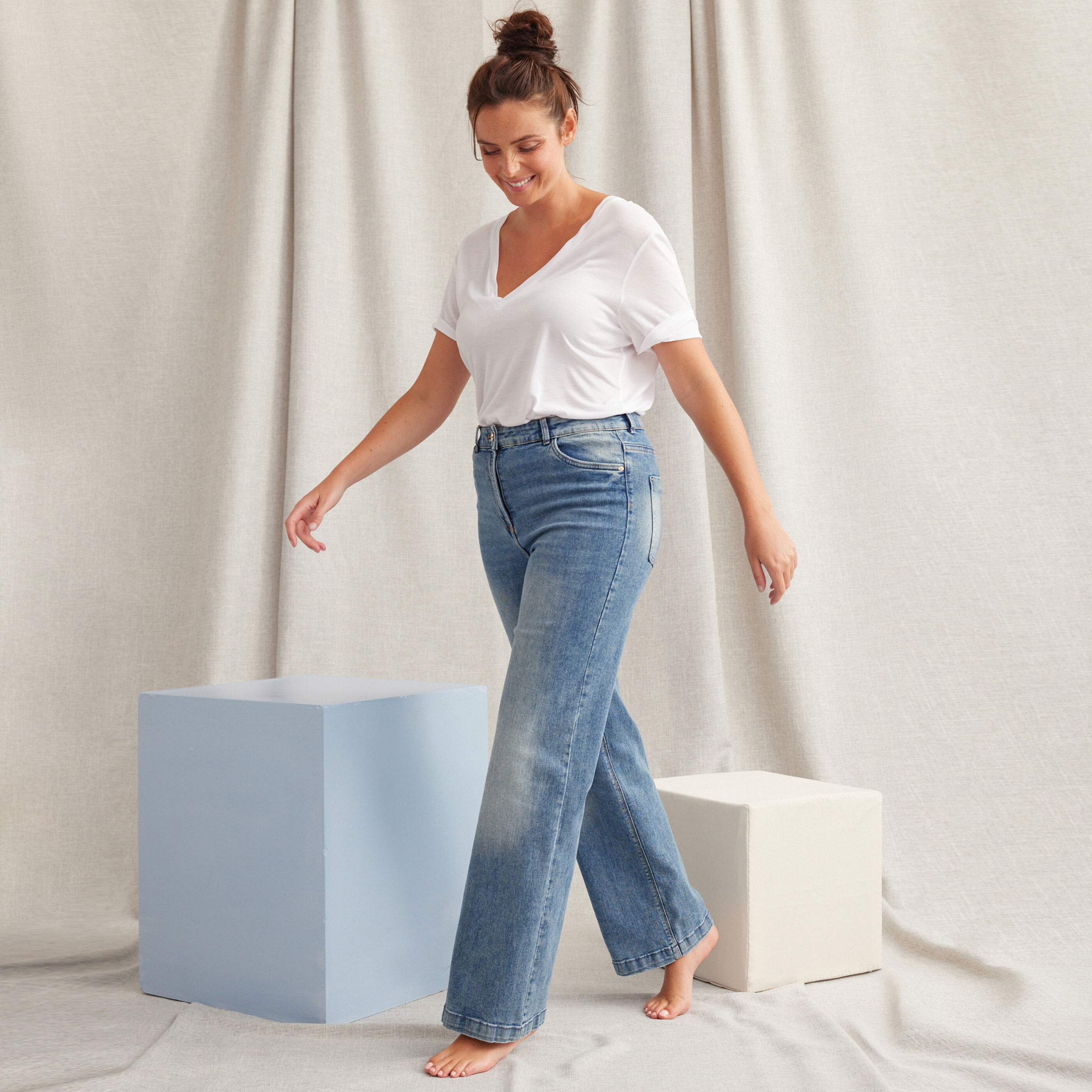 Jean oversize clearance taille haute