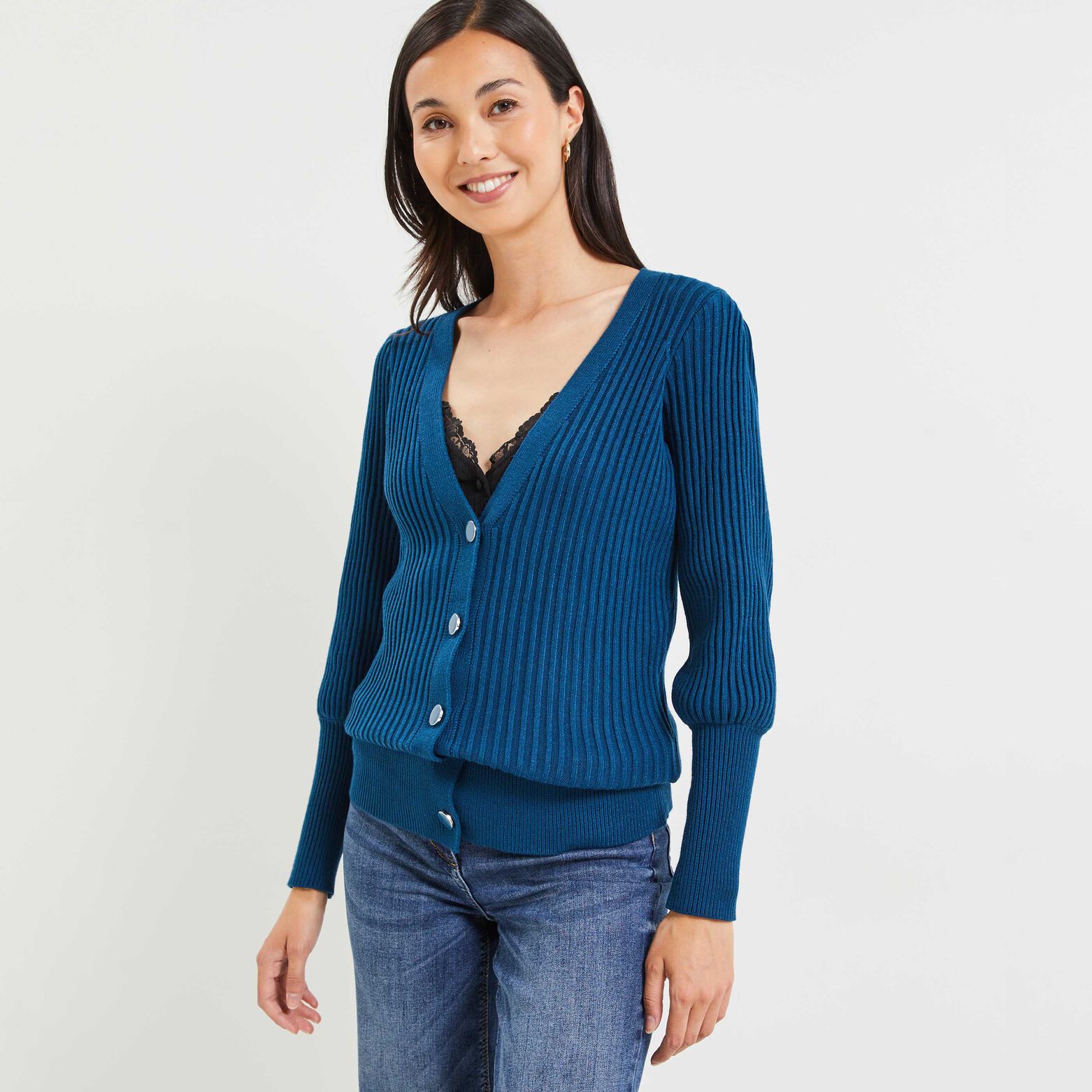 Gilet en maille cotelée