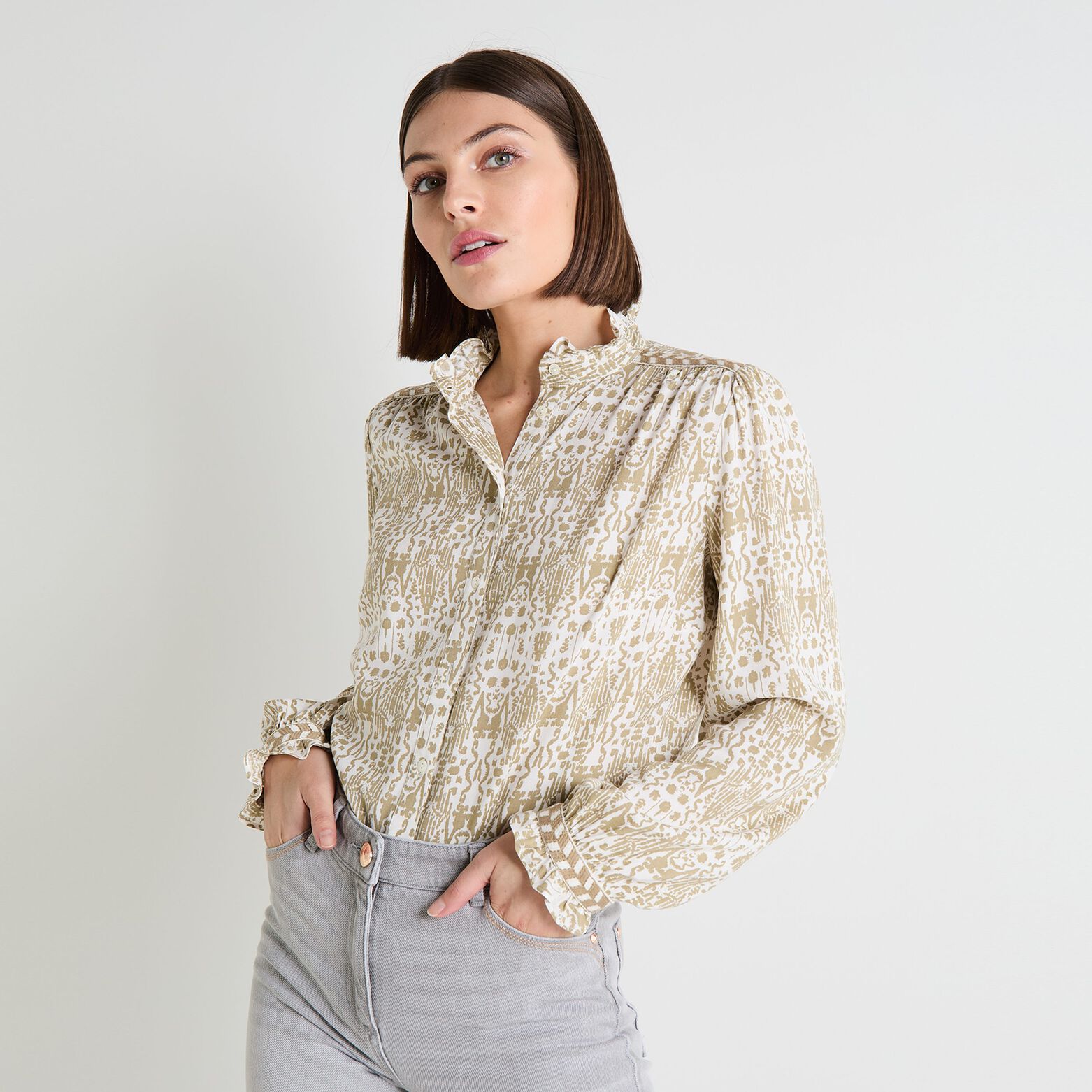 Chemisier col mao femme