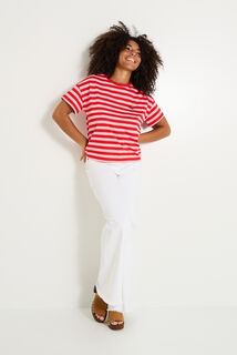 T shirt rayé col rond femme