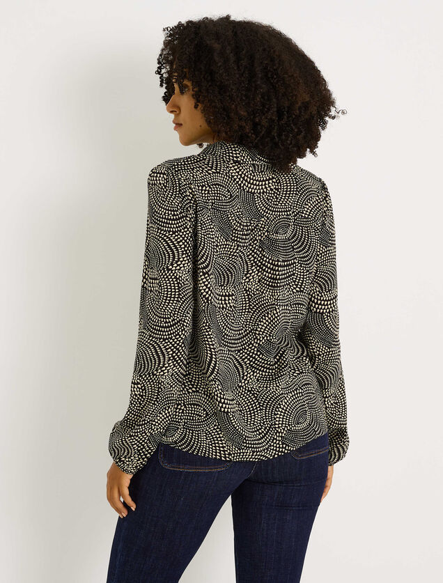 Blouse imprim&eacute; bicolore femme