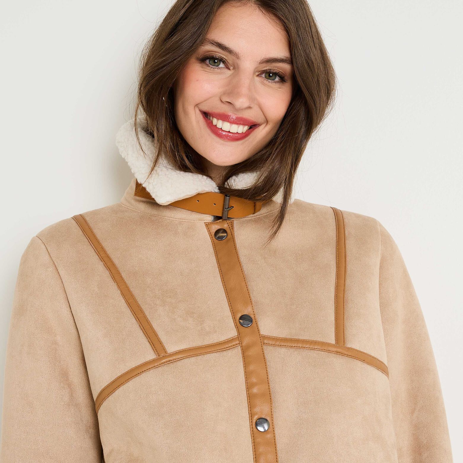 Manteau col montant femme