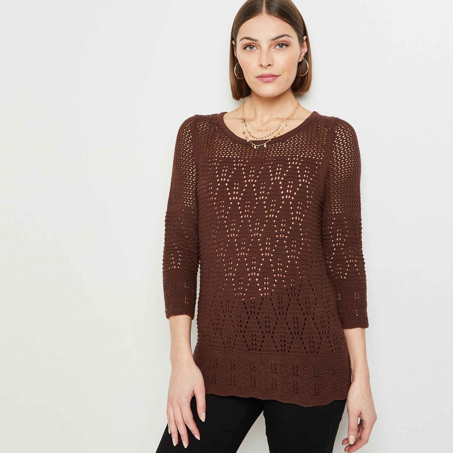 Pull crochet femme