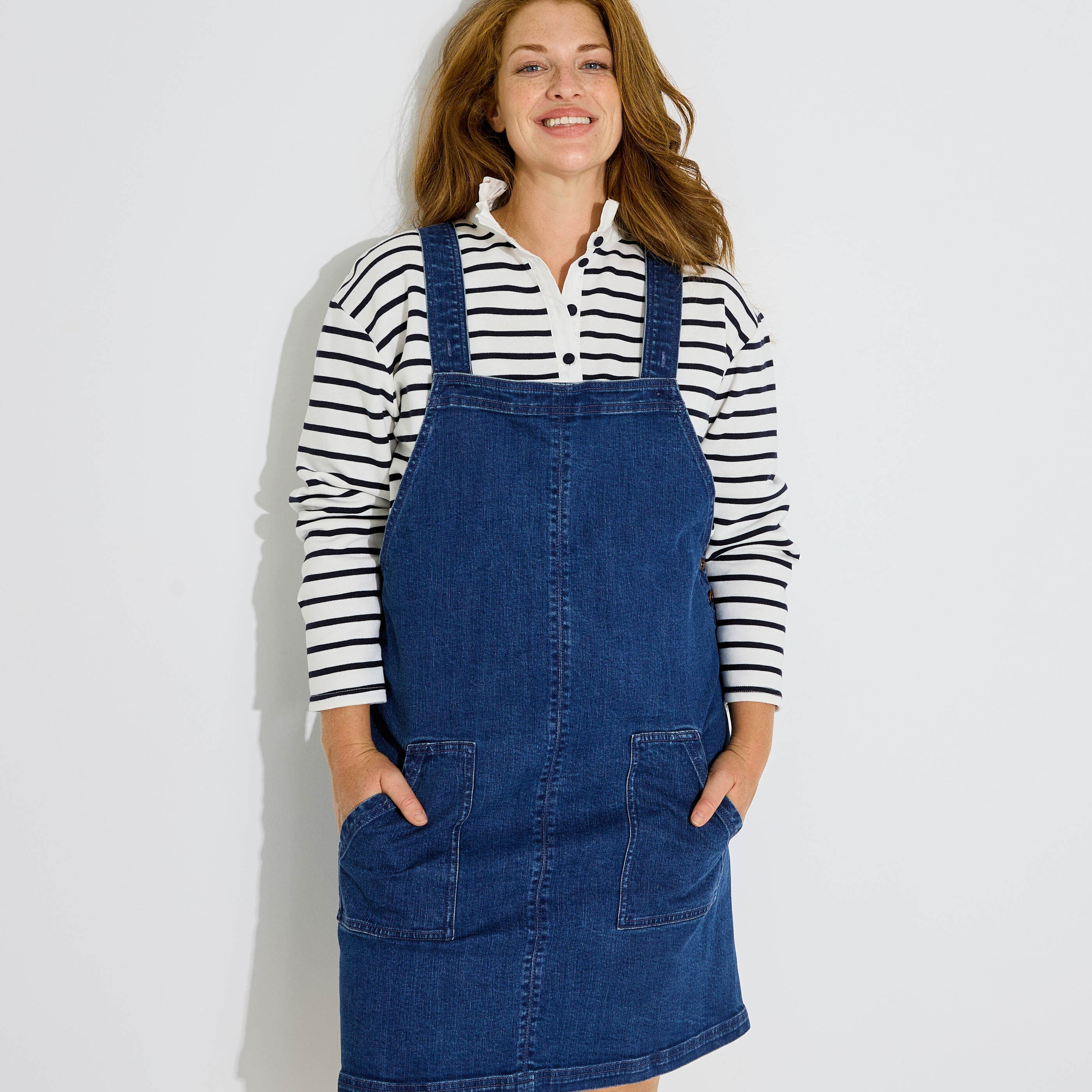 Robe chasuble en jean femme