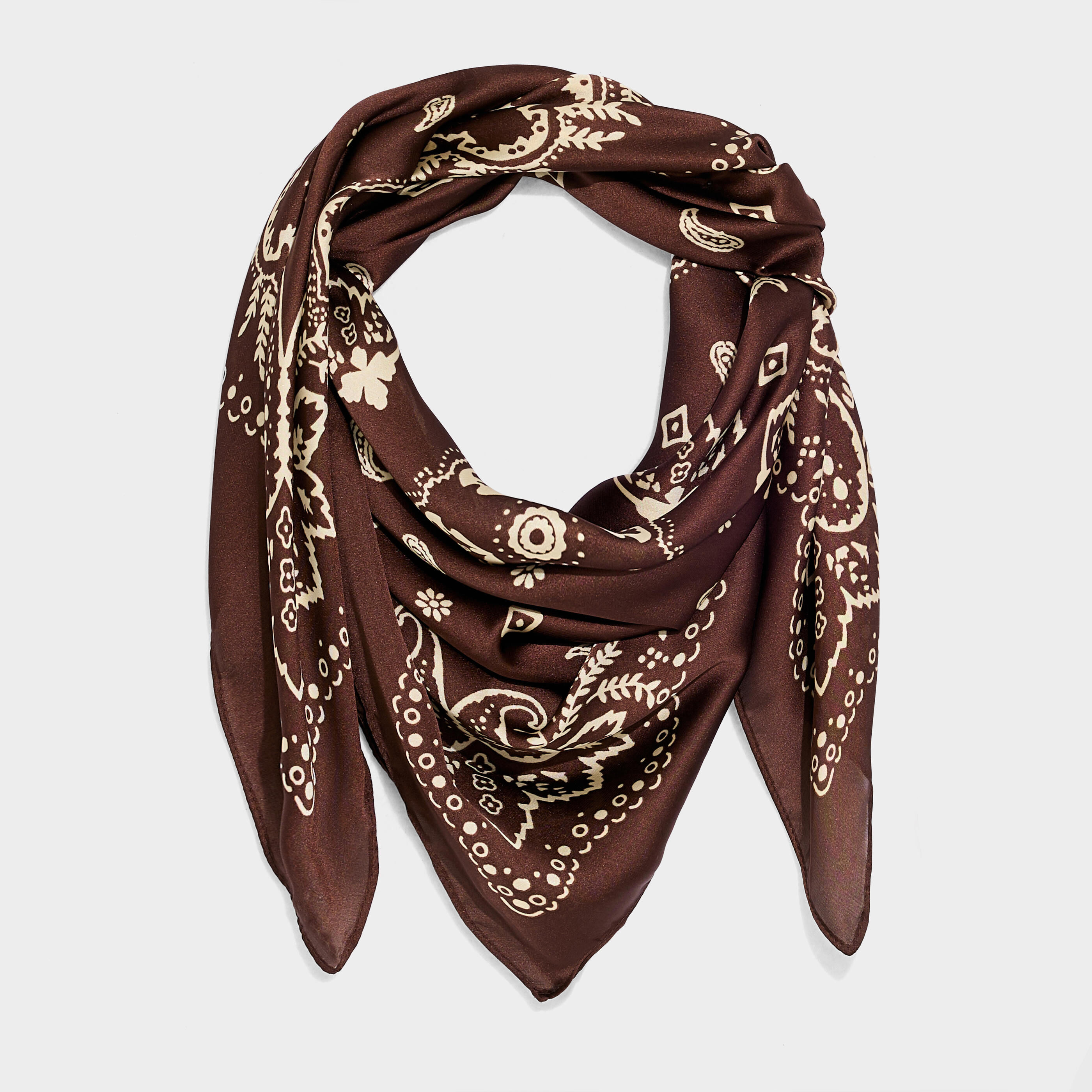 Foulard carr&eacute; imprim&eacute; bandana femme