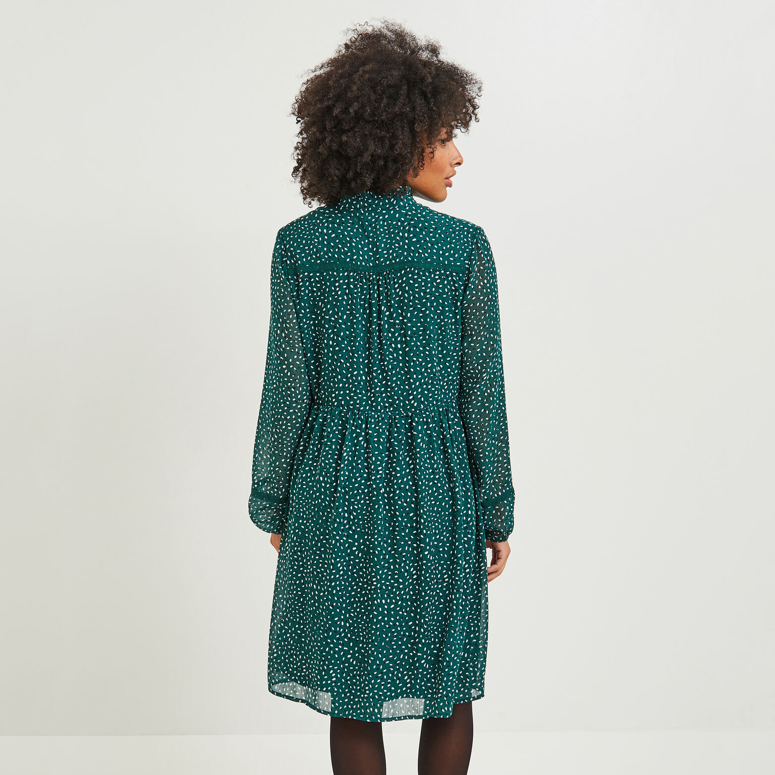robe imprimée details macramé femme