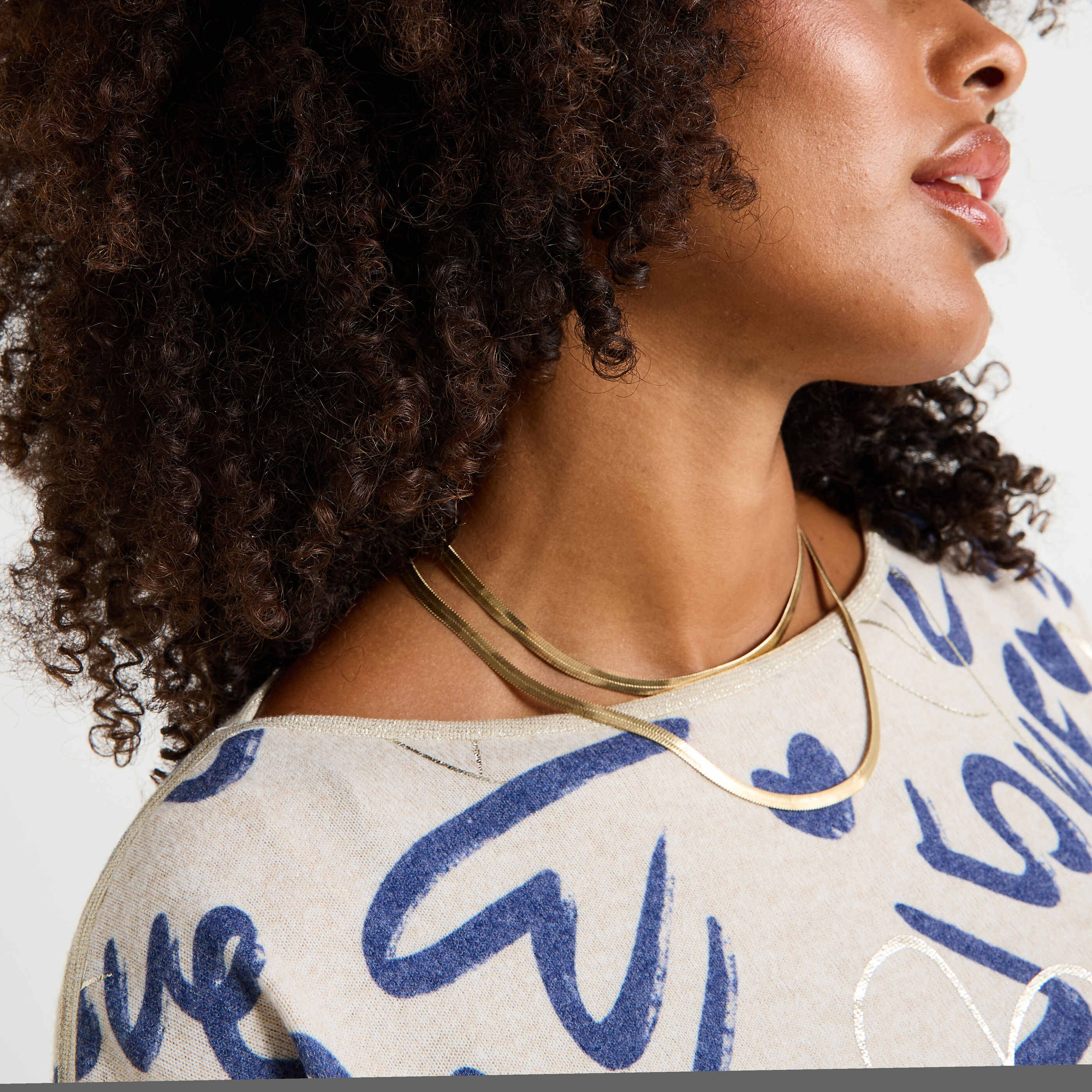 T-shirt imprim&eacute; c&oelig;urs femme