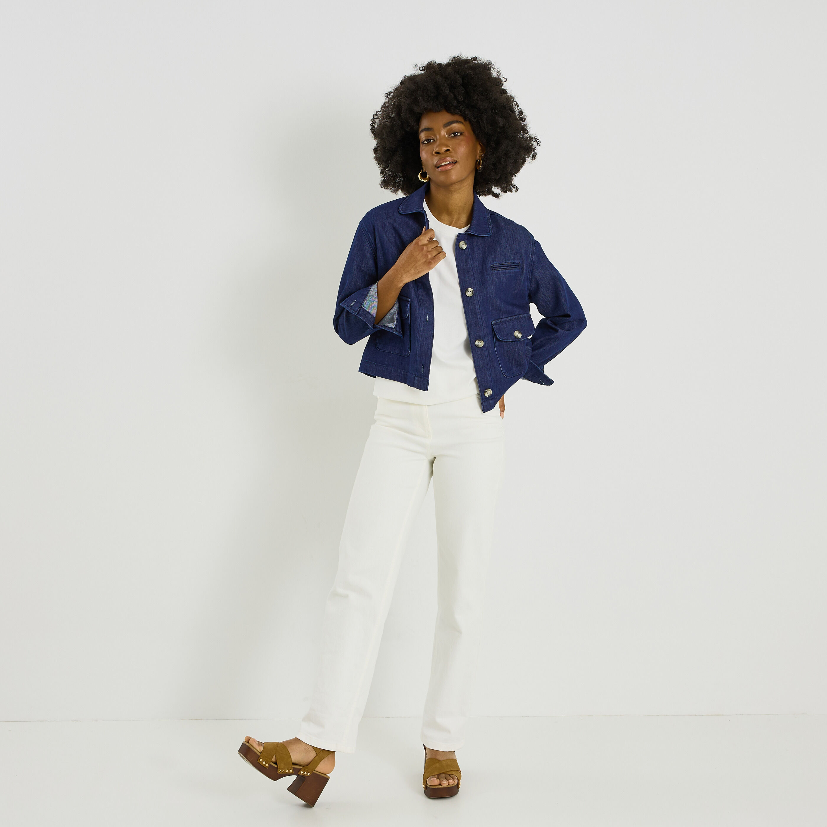 Veste courte en jean femme