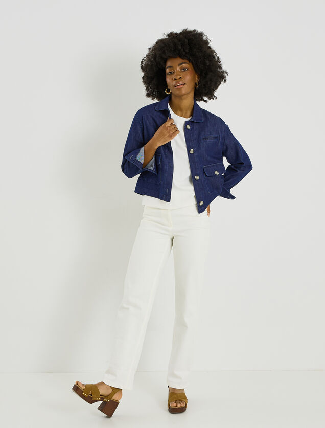 Veste courte en jean femme