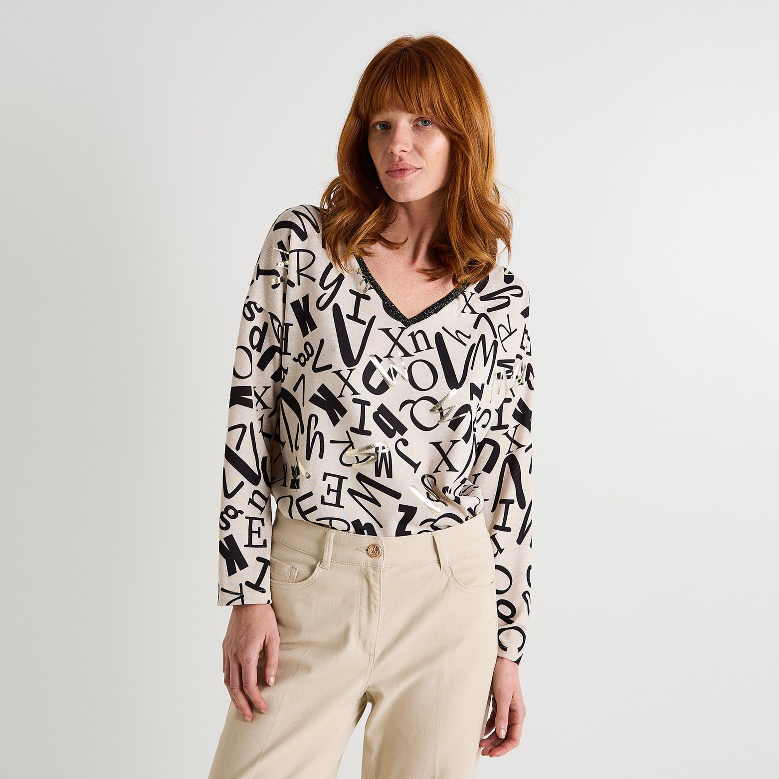T-shirt col V femme