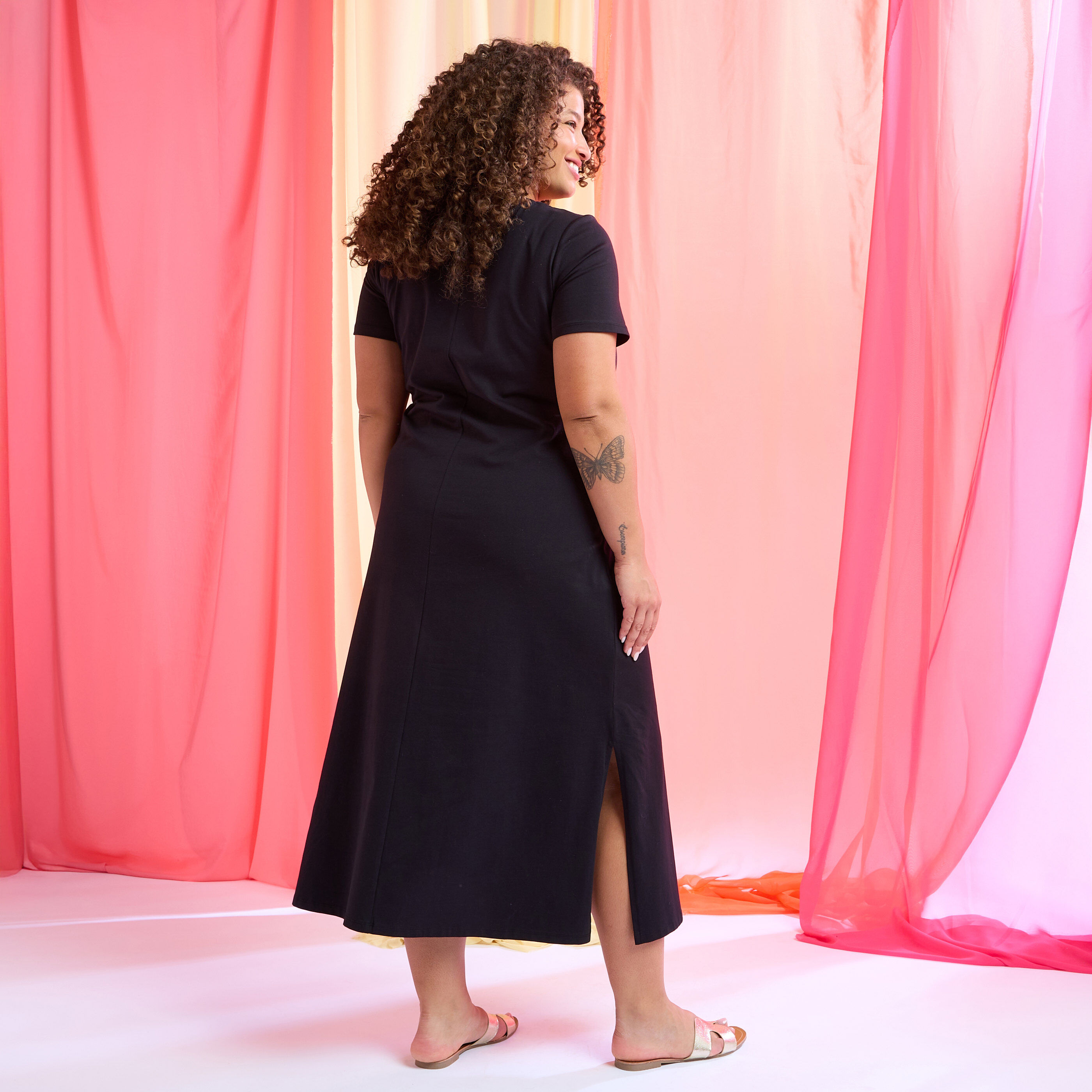 Robe t-shirt longue manches courtes