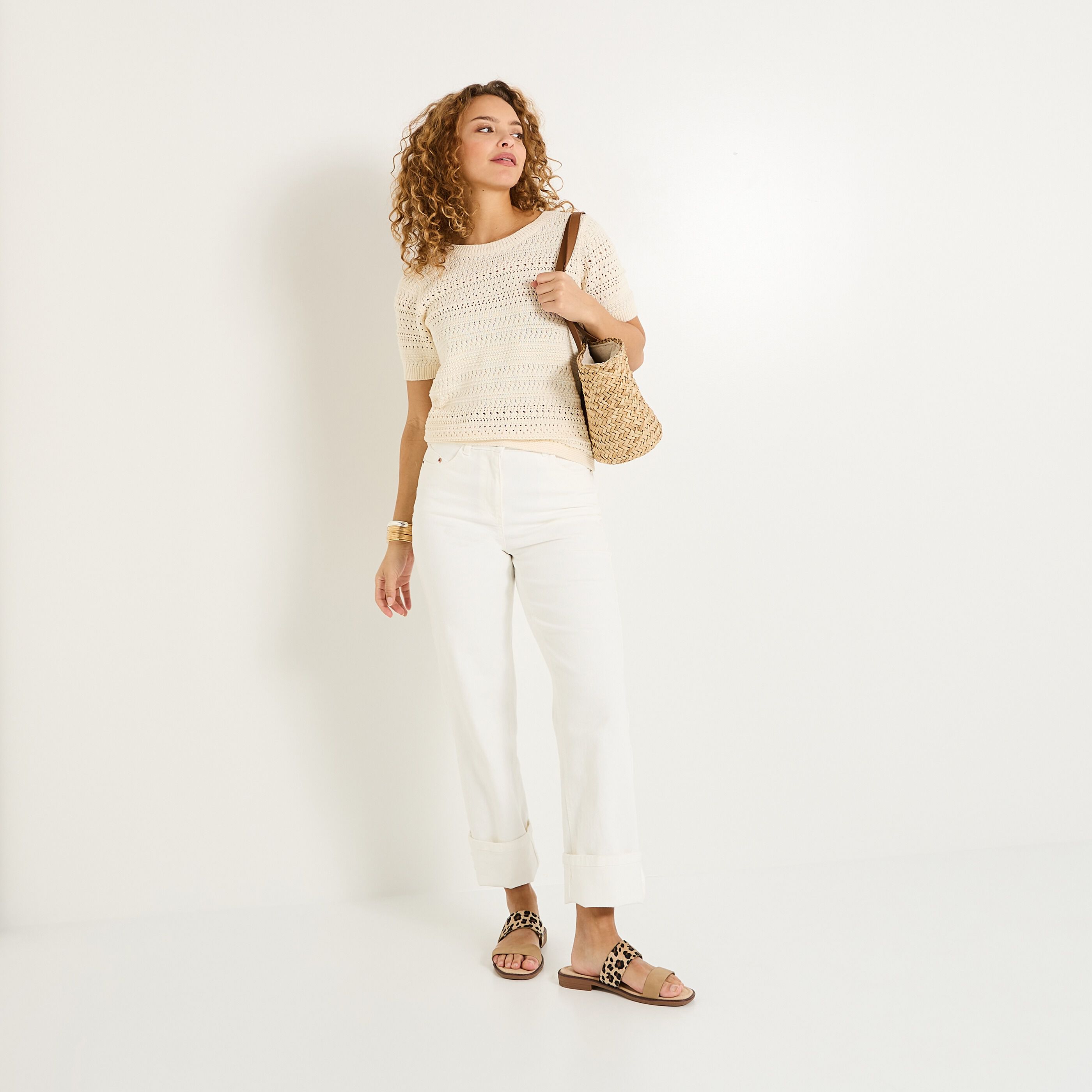 Pull en crochet femme