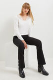 Pull col V dentelle femme