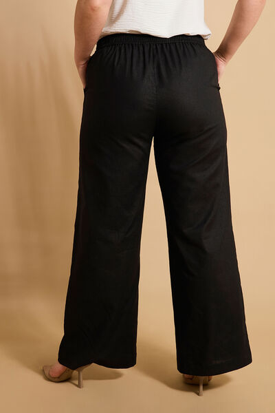 Pantalon large en lin mélangé femme