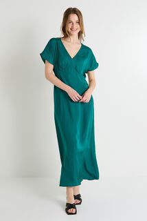 Robe longue satinée femme
