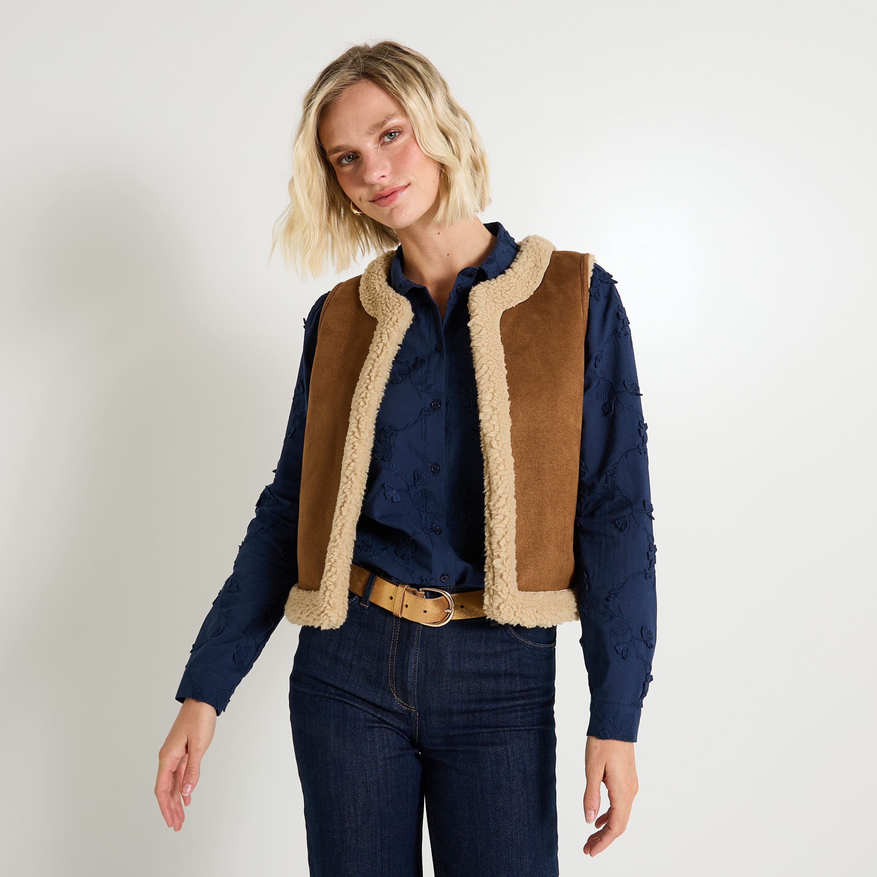 Veste sans manches r&eacute;versible femme