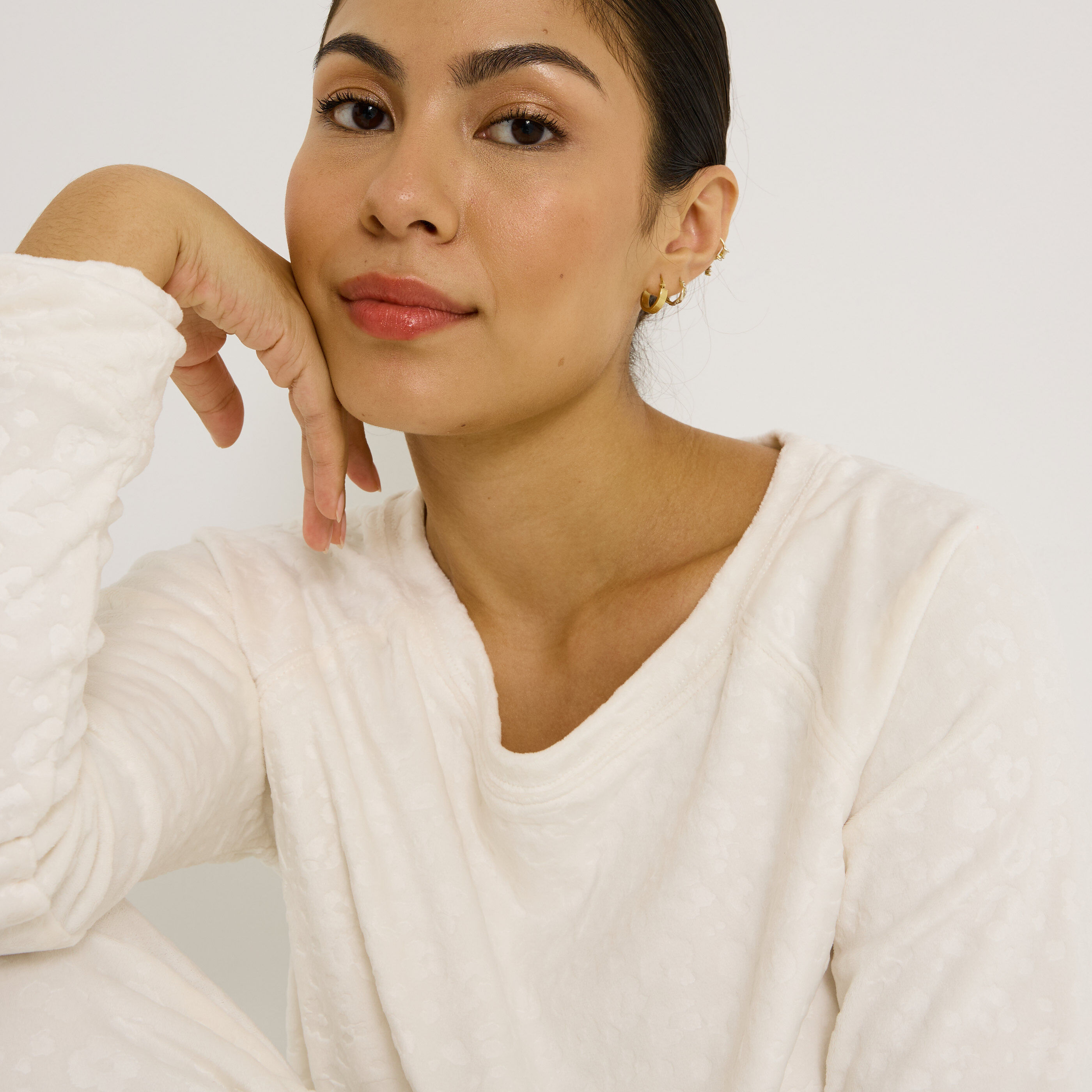 Sweat pyjama imprim&eacute; l&eacute;opard femme