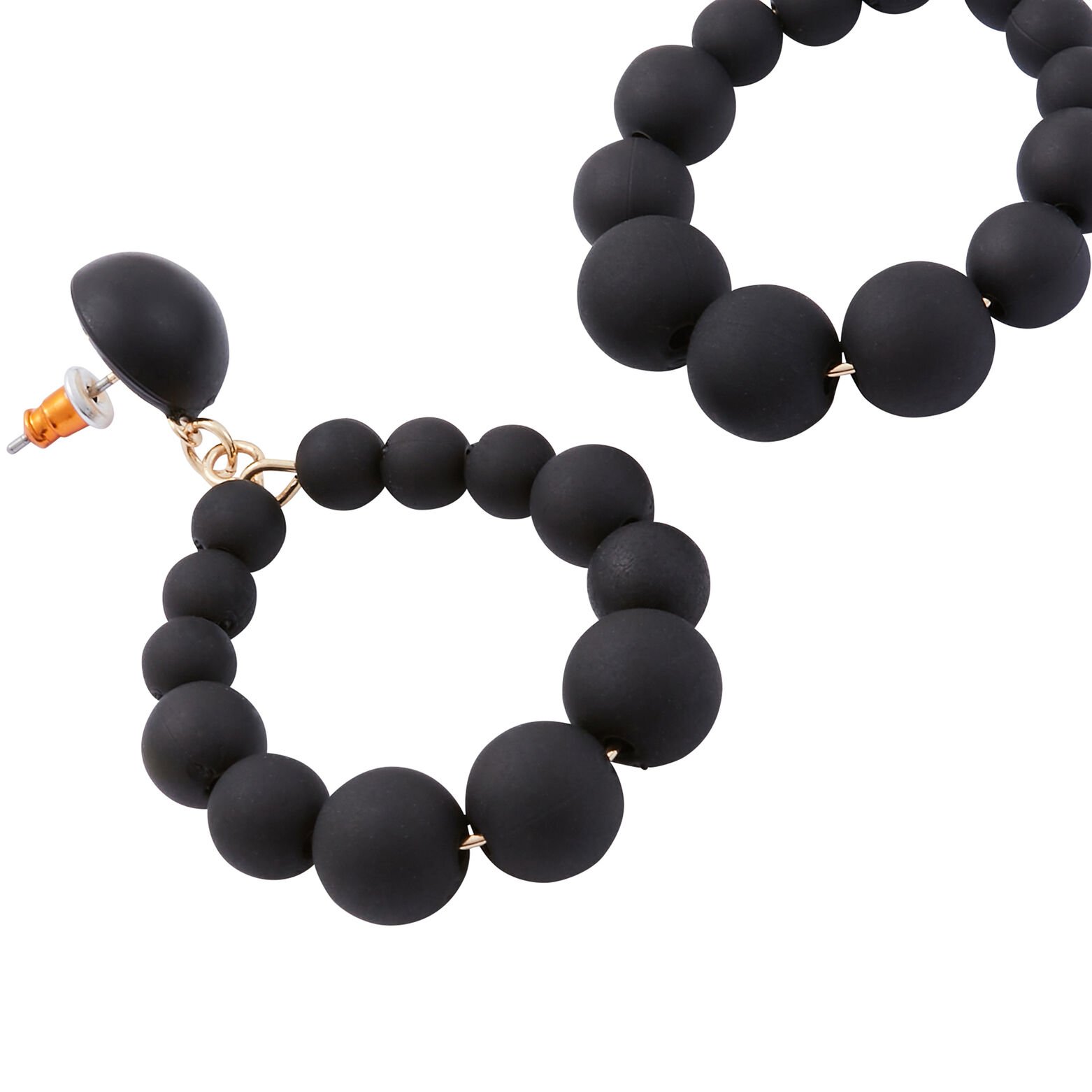 Boucles d'oreilles perles noires