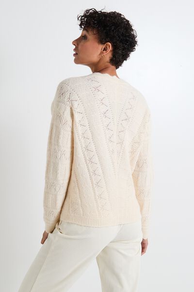 Pull col V femme
