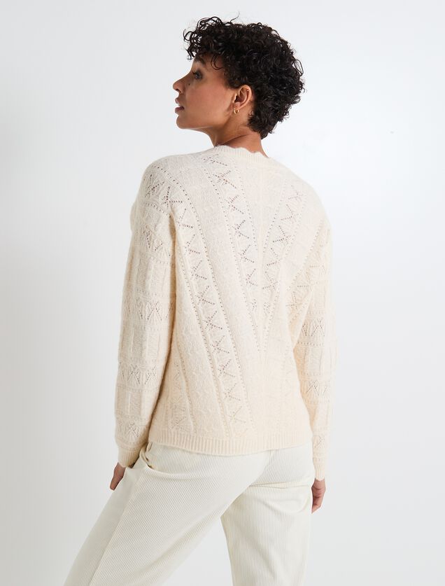 Pull col V femme