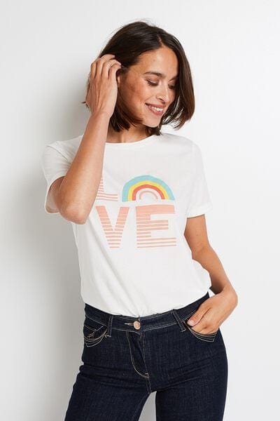 T-shirt col rond imprimé femme