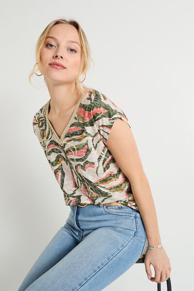 T-shirt col V femme