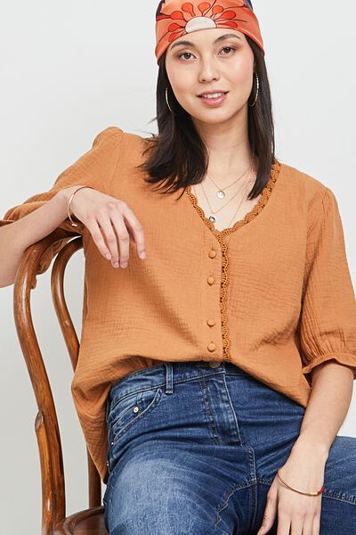 Chemisier en gaze de coton femme